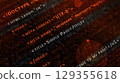Abstract technology and science background .Code input on monitore screen 129355618