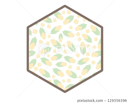 玉米六角形框架 玉米六角形框架 129356396