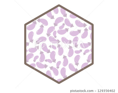 Eggplant hexagonal frame Eggplant hexagonal frame 129356402