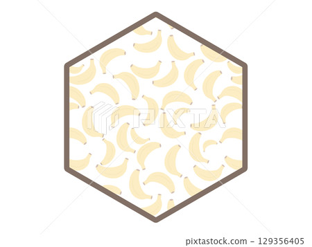 Banana hexagonal frame 129356405