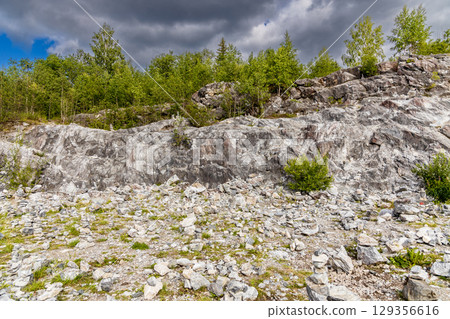 Landscape of the mountain park Ruskeala in the Republic of Karelia 129356616
