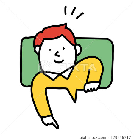 Speech bubble - Illustration icon of a man pointing 129356717