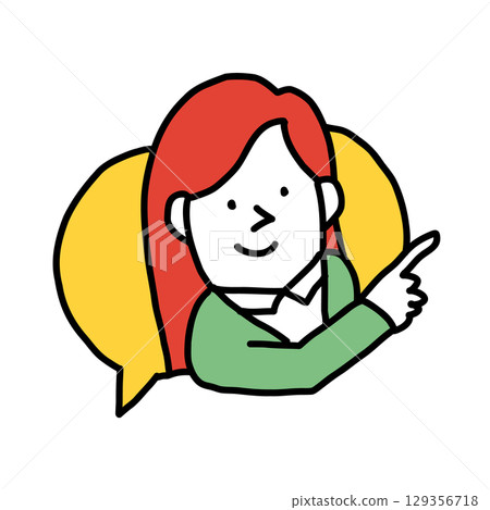 講話泡泡-女人指點的插圖圖標 129356718