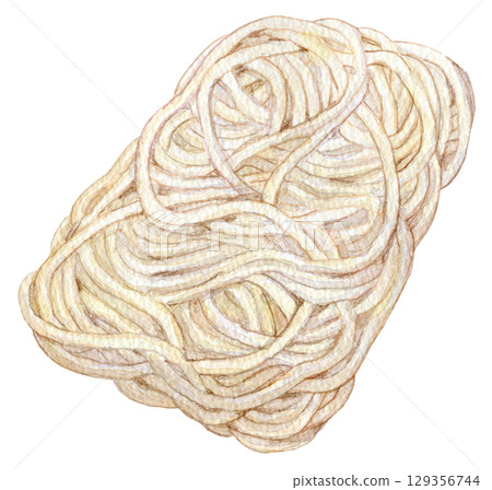 冷凍烏龍麵的水彩插圖 冷凍烏龍麵的水彩插圖 129356744