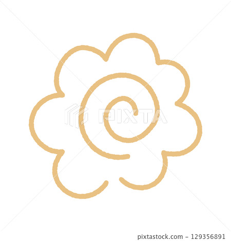 Cute hand-drawn golden flower circle - Pass, Good job, 100 points, and decorative illustrations of important points 129356891