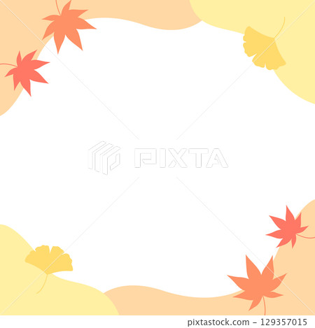 楓葉和銀杏葉的秋季框架 楓葉和銀杏葉的秋季框架 129357015