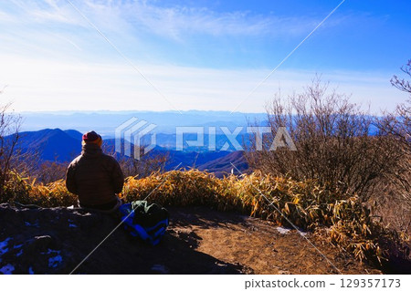 Mount Kamongatake, Mount Haruna, the three Jomo mountains, mountain climbing, summit, scenery Mount Kamongatake, Mount Haruna, the three Jomo mountains, mountain climbing, summit, scenery 129357173