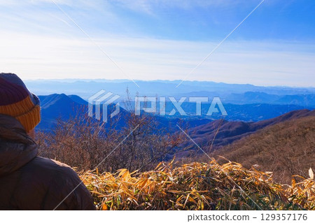 Mount Kamongatake, Mount Haruna, the three Jomo mountains, mountain climbing, summit, scenery Mount Kamongatake, Mount Haruna, the three Jomo mountains, mountain climbing, summit, scenery 129357176