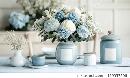Large luxurious bouquet pastel peonies hydrangeas ceramic dishes. Mother, Women, Valentine Day Large luxurious bouquet pastel peonies hydrangeas ceramic dishes. Mother, Women, Valentine Day 129357206