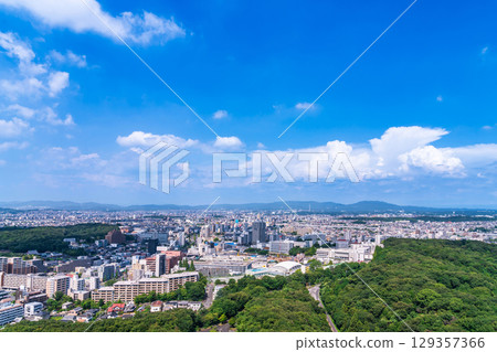 Summer in downtown Nagoya, view from Higashiyama Sky Tower (Nagoya, Aichi Prefecture) Summer in downtown Nagoya, view from Higashiyama Sky Tower (Nagoya, Aichi Prefecture) 129357366