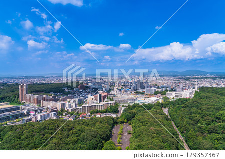 Summer in downtown Nagoya, view from Higashiyama Sky Tower (Nagoya, Aichi Prefecture) 129357367