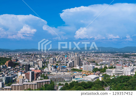 Summer in downtown Nagoya, view from Higashiyama Sky Tower (Nagoya, Aichi Prefecture) 129357452