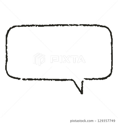 Speech bubble ink outline blank, vector crayon black communication frame, text box chalk texture, comic dialogue cloud Speech bubble ink outline blank, vector crayon black communication frame, text box chalk texture, comic dialogue cloud 129357749