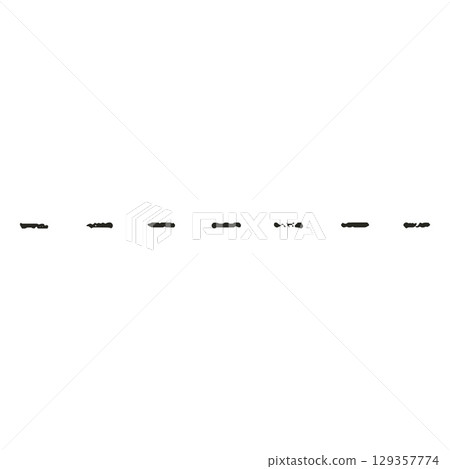 Dotted endless straight line, hand drawn with black pencil or marker, children's drawing. Dotted endless straight line, hand drawn with black pencil or marker, children's drawing. 129357774