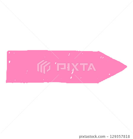 Crayon sketch banner pink silhouette, vector vintage flag tape frame bent chalk or pencil texture, badge label stripe 129357818
