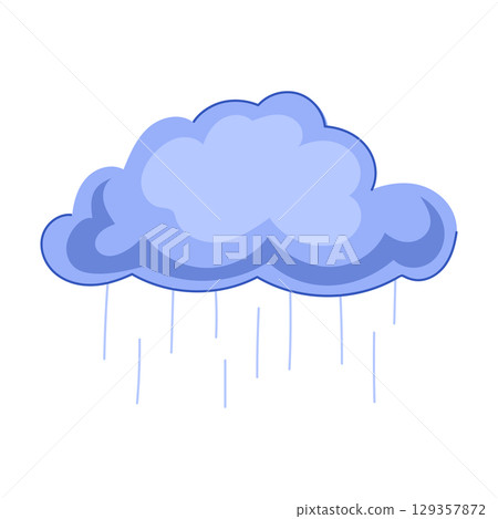 shower rain cloud cartoon vector illustration shower rain cloud cartoon vector illustration 129357872