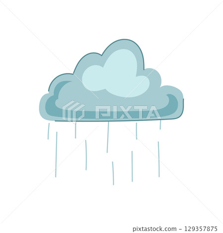 weather rain cloud cartoon vector illustration 129357875