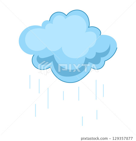 thunder rain cloud cartoon vector illustration 129357877