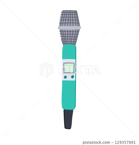 lavalier radio microphone cartoon vector illustration 129357891