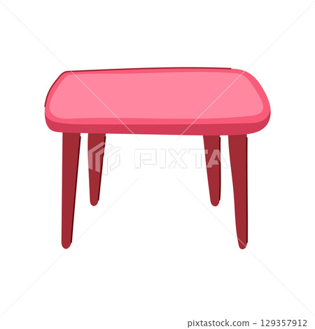 outdoor plastic table cartoon vector illustration 129357912