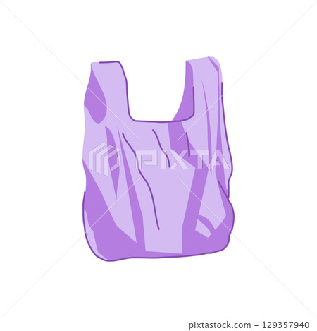 biodegradable plastic shopping bag cartoon vector illustration 129357940