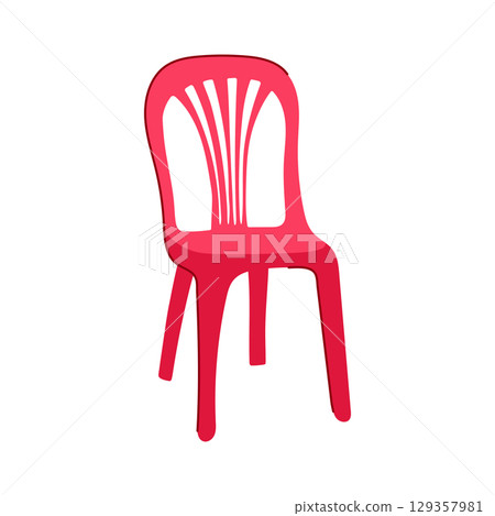 modern plastic chair cartoon vector illustration modern plastic chair cartoon vector illustration 129357981