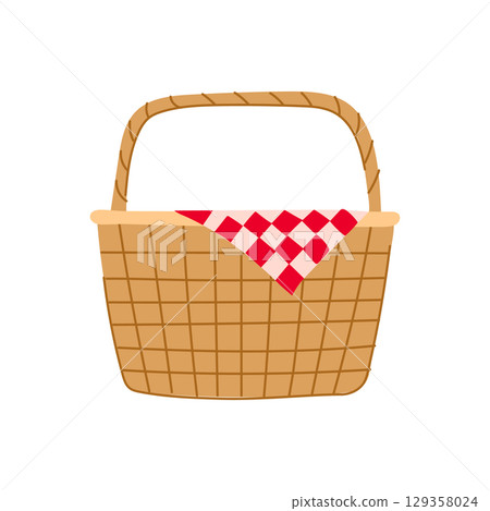 food picnic basket cartoon vector illustration 129358024