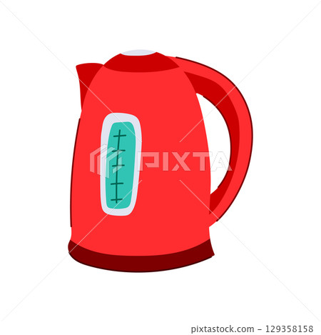stainless kettle electric cartoon vector illustration stainless kettle electric cartoon vector illustration 129358158