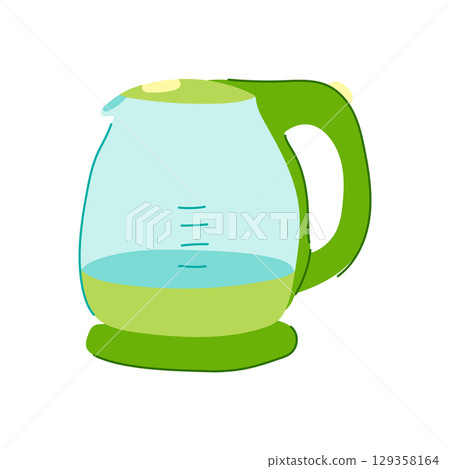 cordless kettle electric cartoon vector illustration 129358164