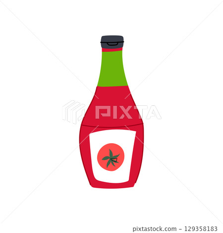 sauce ketchup bottle cartoon vector illustration 129358183