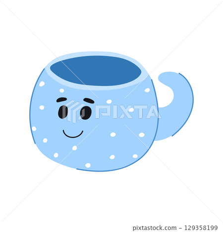colorful kawaii mug cartoon vector illustration 129358199