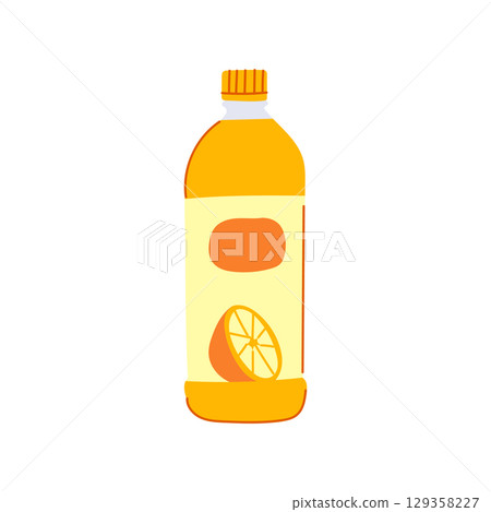 fruit juice bottle cartoon vector illustration 129358227
