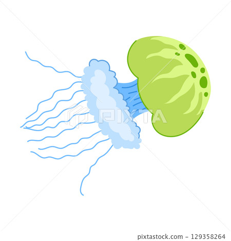 marine jellyfish cartoon vector illustration marine jellyfish cartoon vector illustration 129358264