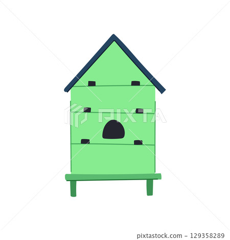 apiary hive cartoon vector illustration 129358289