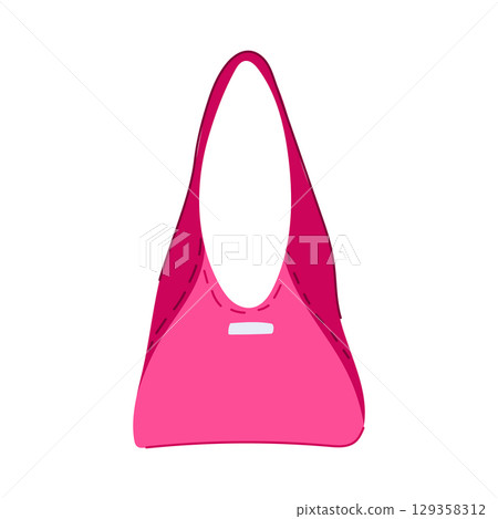 shoulder handbag woman leather cartoon vector illustration 129358312