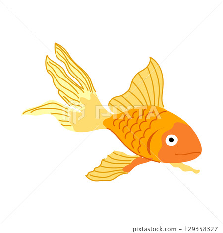 fantail goldfish cartoon vector illustration 129358327