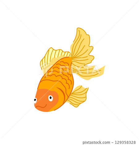 comet goldfish cartoon vector illustration 129358328