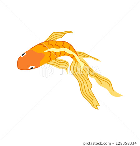 care goldfish cartoon vector illustration 129358334