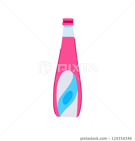 sustainable glass soda bottle cartoon vector illustration sustainable glass soda bottle cartoon vector illustration 129358340