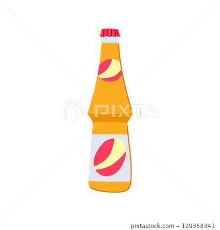 carbonation glass soda bottle cartoon vector illustration 129358341