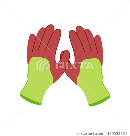 thornproof garden gloves cartoon vector illustration 129358364