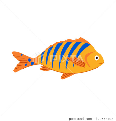 oscar exotic fish cartoon vector illustration 129358402