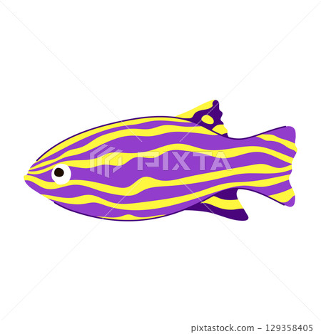 cichlid exotic fish cartoon vector illustration 129358405