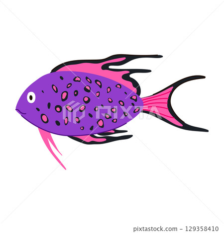 angel exotic fish cartoon vector illustration 129358410
