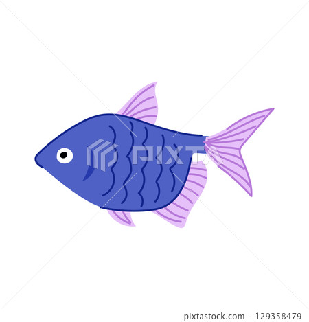 molly decorative fish cartoon vector illustration 129358479
