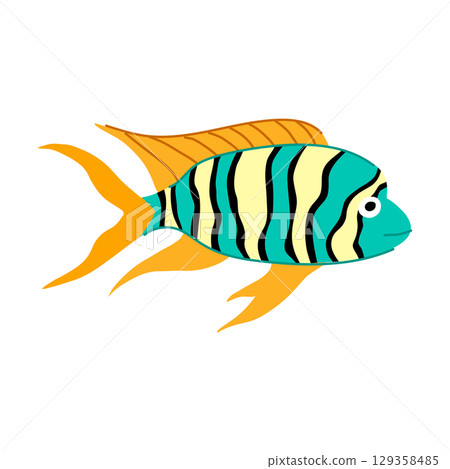 guppy decorative fish cartoon vector illustration 129358485