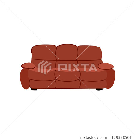 vintage couch leather cartoon vector illustration vintage couch leather cartoon vector illustration 129358501