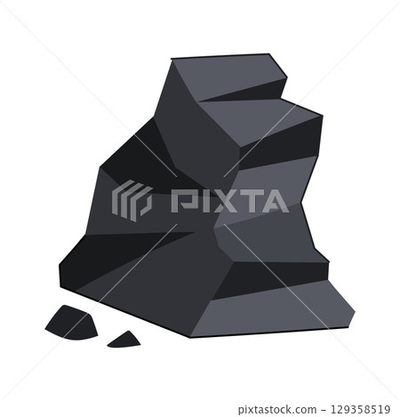 lignite coal ore cartoon vector illustration 129358519