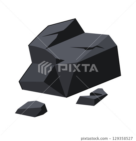 extraction coal ore cartoon vector illustration 129358527