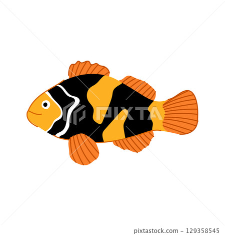 marine clown fish cartoon vector illustration marine clown fish cartoon vector illustration 129358545